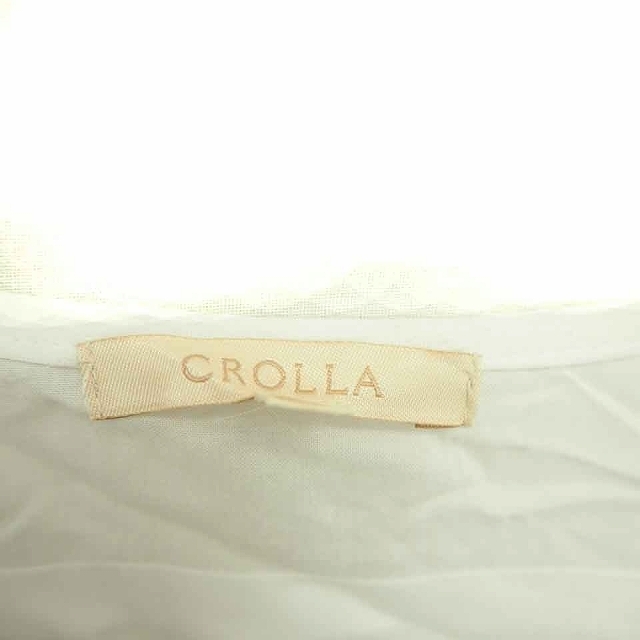 クローラ crolla カットソー Tシャツ 丸首 レース 透け感 薄手 半袖 38 白 ホワイト /TT35 レディース_画像3