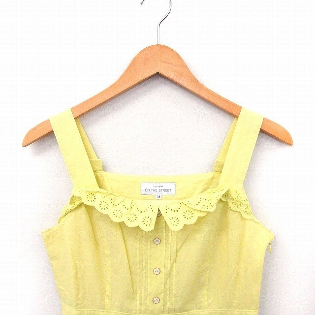 Aqua Girl on The Street aquagirl ON THE STREET One-piece embroidery no sleeve Mini cotton 38 yellow yellow /FT19 lady's 