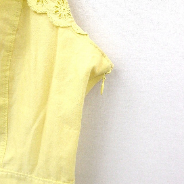  Aqua Girl on The Street aquagirl ON THE STREET One-piece embroidery no sleeve Mini cotton 38 yellow yellow /FT19 lady's 