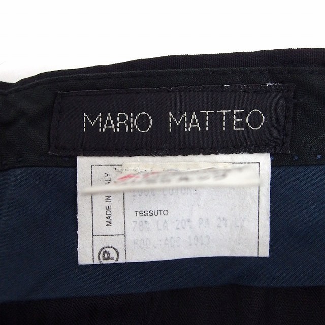 マリオマッティオ MARIO MATTEO パンツ スラックス ストレート ロング ウール 38 ブラック 黒 /FT19 レディース_画像3
