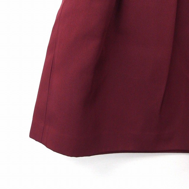アナトリエ ANATELIER スカート タック 台形 ミニ 無地 シンプル 1 ボルドー 赤 /FT48 レディース_画像6