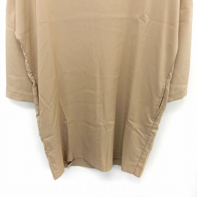  Stunning Lure STUNNING LURE One-piece cut and sewn knees height long sleeve U neck plain simple F beige /ST42 lady's 