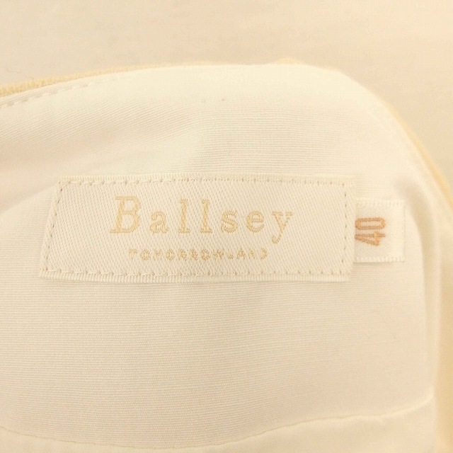  Ballsey BALLSEY Tomorrowland skirt flair knee height plain side Zip wool 40 light beige light brown /TT24 lady's 