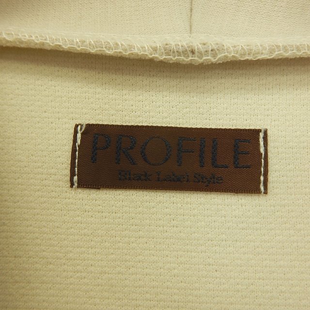 プロフィール PROFILE ジャケット アウター ノーカラー V襟 シンプル 長袖 38 アイボリー /ST5 レディース_画像3