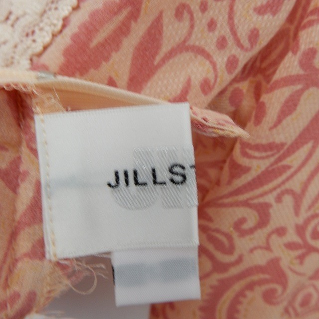  Jill Stuart JILL STUART cut and sewn 7 минут рукав квадратное шея общий рисунок .. чувство гонки S розовый /ST18 женский 