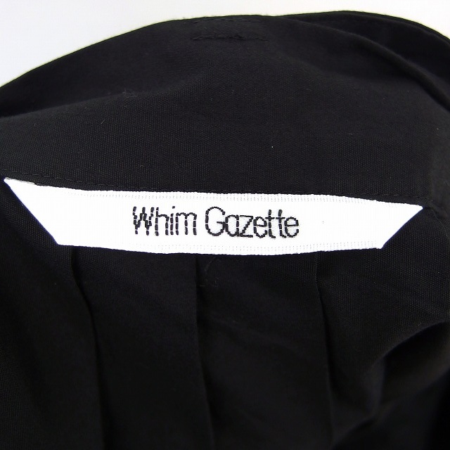 ウィムガゼット Whim Gazette スカート フレア 膝丈 ベルト シンプル 38 ブラック /ST54 レディース_画像3