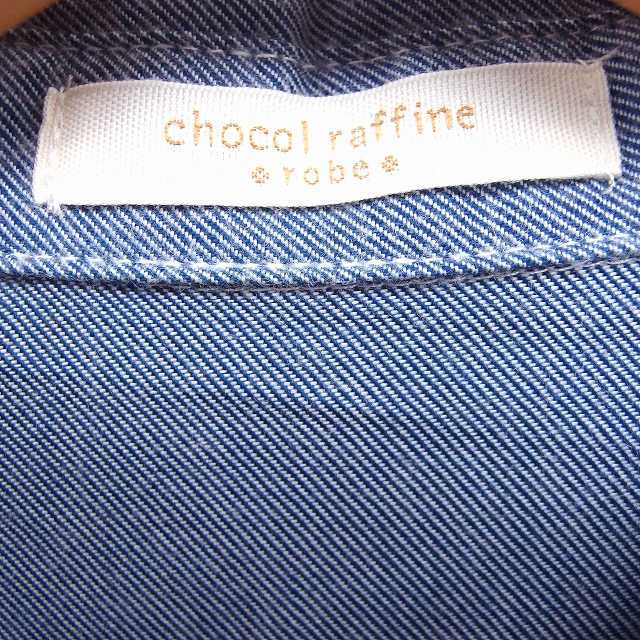 ショコラフィネローブ chocol raffine robe シャツ ブラウス 長袖 胸ポケット F ブルー 青 /FT17 レディース_画像3