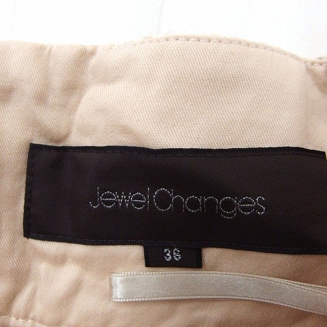 ジュエルチェンジズ Jewel Changes アローズ スカート ツイード ラメ混 台形 ミニ ウール 36 ベージュ /FT47 レディース_画像3