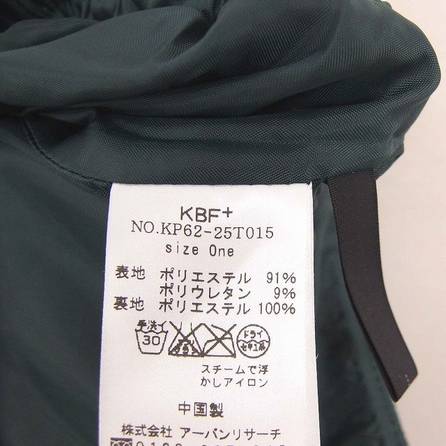 ケービーエフプラス KBF＋ アーバンリサーチ スカート タイト ひざ丈 ベロア 無地 バックジップ ONE 緑 グリーン /TT10 レディース_画像3