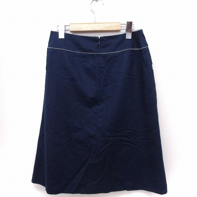  Nimes NIMES юбка tuck длинный A линия linen лен 1 темно-синий темно-синий /FT11 женский 