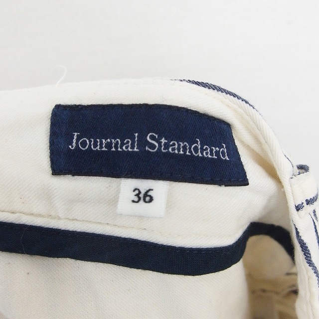 ジャーナルスタンダード JOURNAL STANDARD パンツ ショート ストライプ ジップフライ 綿 36 アイボリー ネイビー 白 紺 /TT13_画像3