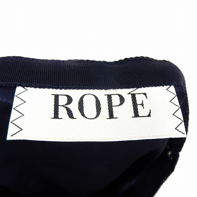ロペ ROPE スカート フレア ボーダー 膝丈 サイドジップ 36 ネイビー /ST39 レディース_画像3