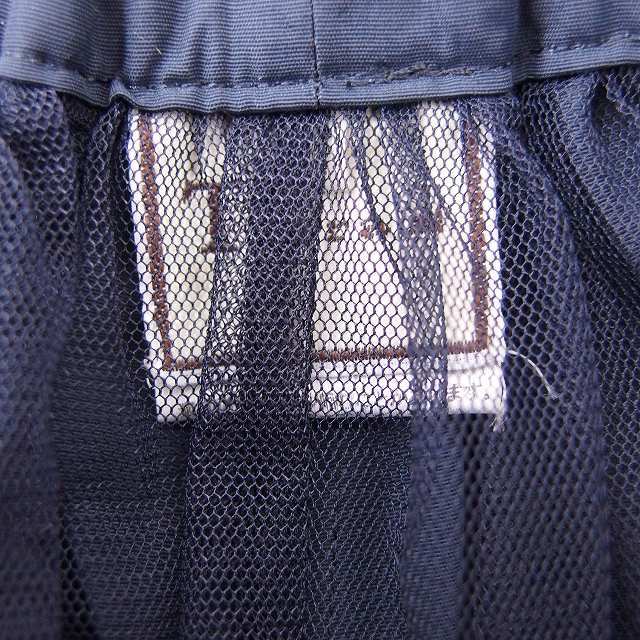 ティアラ Tiara スカート ギャザー チュール ロング 無地 シンプル 3 ネイビー 紺 /FT14 レディース_画像3
