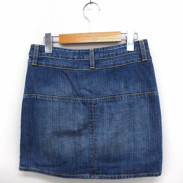  Paper Denim & Cross PAPER DENIM&CLOTH skirt Denim pcs shape Mini Zip 25 blue blue /FT26 lady's 