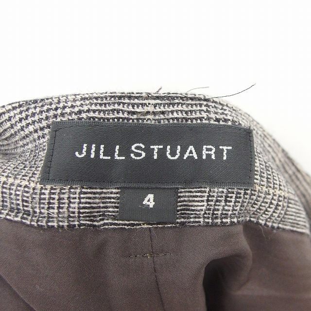 ジルスチュアート JILL STUART パンツ ハーフ ひざ丈 千鳥格子 ラメ ウール ロールアップ 厚手 4 グレー 灰 /TT5 レディース_画像3