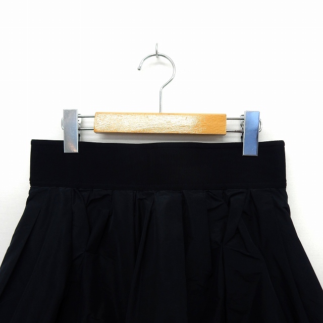 ドゥーズィエムクラス DEUXIEME CLASSE スカート ミニ フレア バックジップ シンプル 36 ブラック /ST10 レディース_画像4