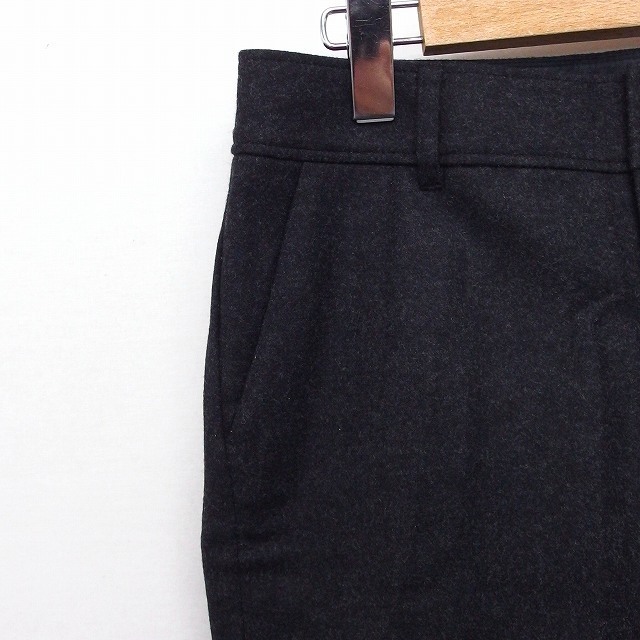  Indivi INDIVI брюки tuck Short половина roll выше шерсть 36 серый пепел /FT18 женский 