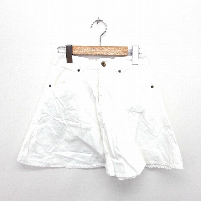  brownie BROWNY skirt pcs shape Mini Zip fly waist rubber plain simple L white white /TT35 lady's 