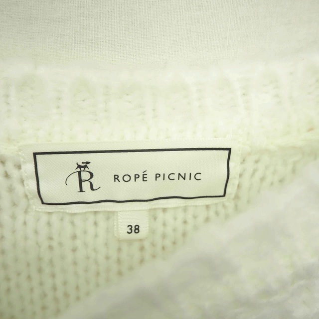 ロペピクニック ROPE Picnic ニット セーター 丸首 シンプル 長袖 38 白 ホワイト /TT19 レディース_画像3