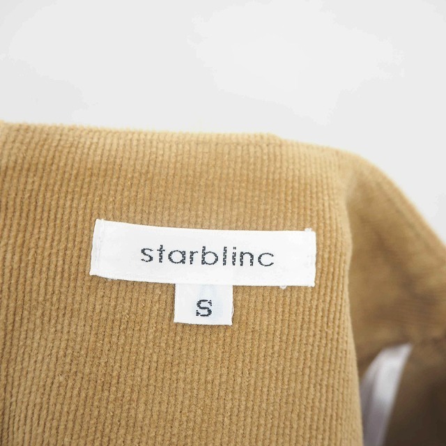 stalblinc スカート 台形 コーデュロイ ミニ バックジップ 綿 コットン S 茶 ベージュ /TT39 レディース_画像3