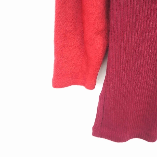  Another Addition ANOTHER EDITION Arrows вязаный свитер круглый вырез переключатель шерсть . 7 минут рукав красный фиолетовый wine red /TT10 женский 