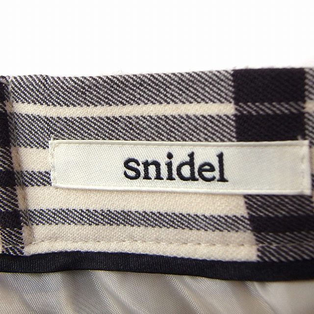 スナイデル snidel パンツ チェック ショート ウール 0 ホワイト 白 ブラック 黒 /FT24 レディース_画像3