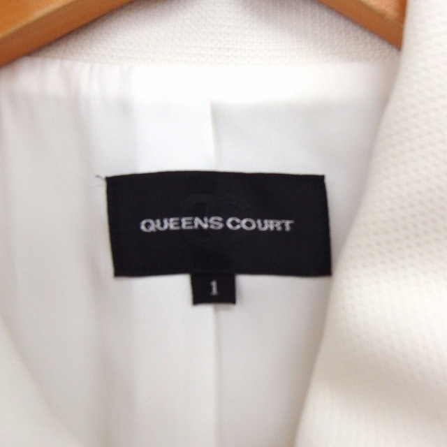 クイーンズコート QUEENS COURT コート アウター ステンカラー ダブル 長袖 ミドル丈 1 ホワイト 白 /FT22 レディース_画像3