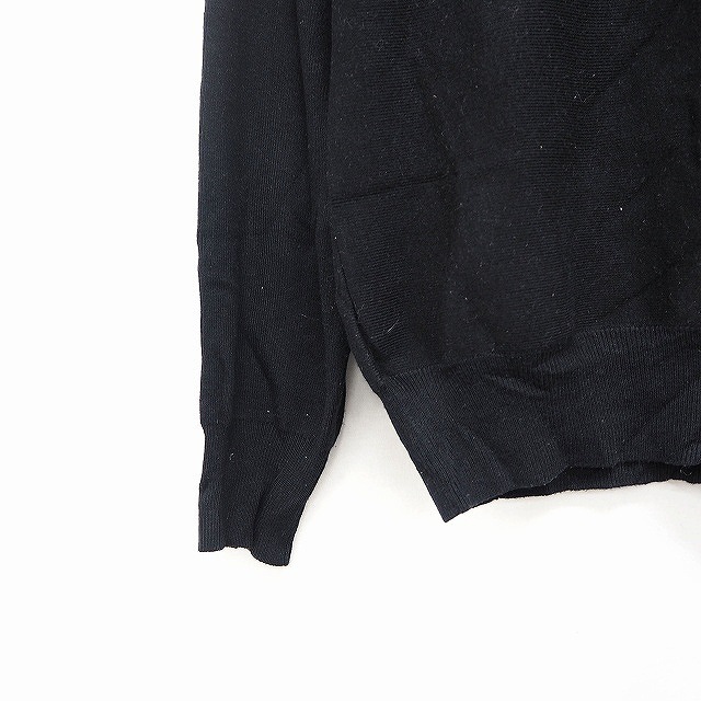 シンプリシテェ Simplicite ニット セーター リブ 無地 シンプル 丸首 長袖 ブラック 黒 /MT28 レディース_画像5
