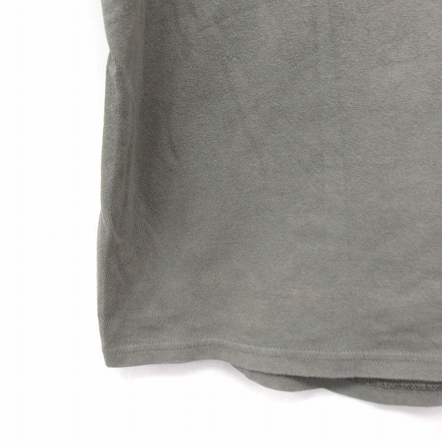 アーバンリサーチ URBAN RESEARCH Tシャツ カットソー フリル 丸首 半袖 コットン 綿 F カーキ /FT32 レディース_画像6
