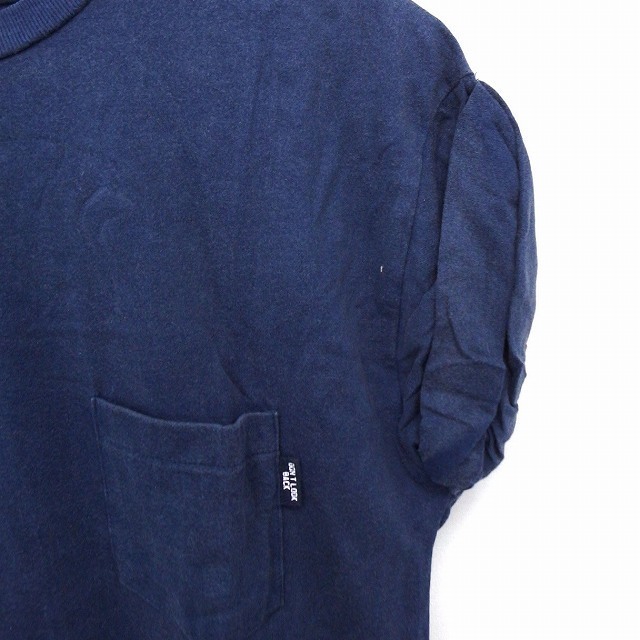 マウジー moussy Tシャツ カットソー 胸ポケット ロールアップ 半袖 コットン 綿 F ネイビー 紺 /FT22 レディース_画像5