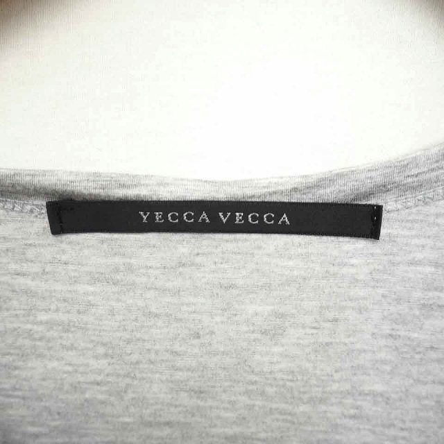 イェッカヴェッカ YECCA VECCA Tシャツ カットソー Vネック 無地 シンプル 半袖 F グレー 灰 /TT40 レディース_画像3