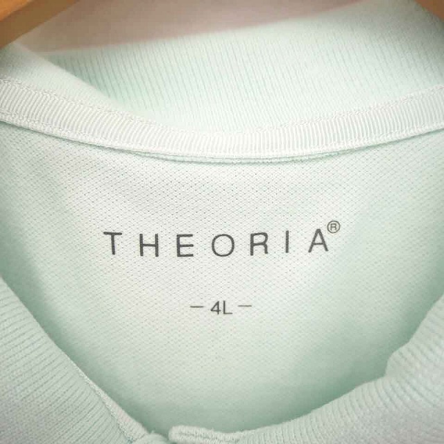 セオリア THEORIA シャツ ポロシャツ ステンカラー 無地 シンプル 半袖 4L 薄緑 ミントグリーン /TT41 レディース_画像3