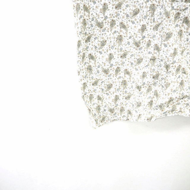 JEAN-COX シャツ ブラウス 花柄 Vネック 袖なし ノースリーブ グレー アイボリー /MT38 レディース_画像6