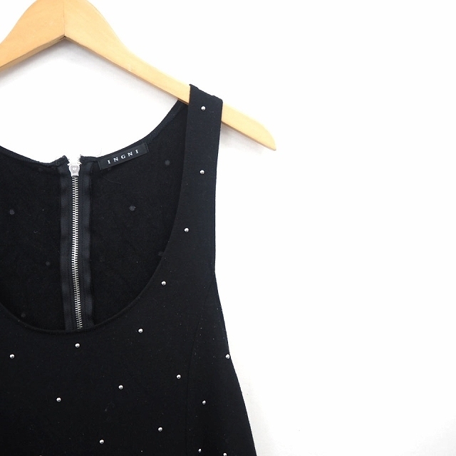  крыло INGNI рубашка блуза декортивный элемент круглый вырез без рукавов безрукавка карман черный чёрный /MT33 женский 