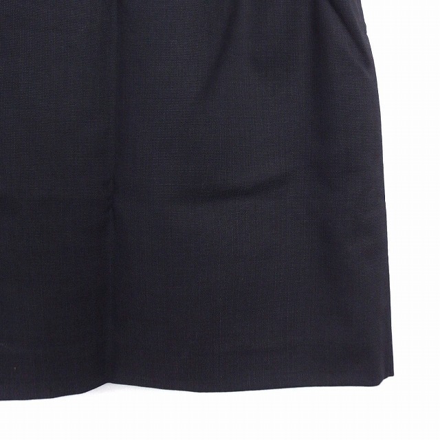 ニューヨーカー NEWYORKER スカート 台形 ひざ丈 無地 シンプル シルク混 ウール 11 ブラック 黒 /FT28 レディース_画像6