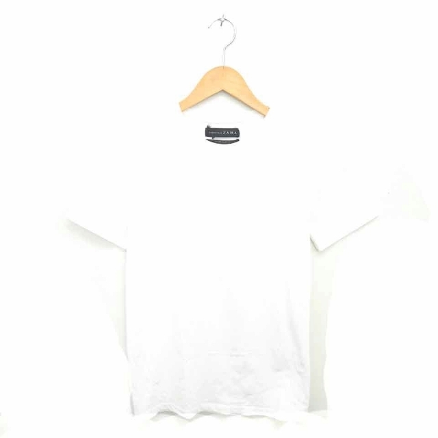 ザラ ZARA Tシャツ カットソー 丸首 無地 シンプル 半袖 S 白 ホワイト /TT33 レディース_画像1