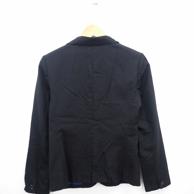 SOF FI CE ジャケット アウター テーラード ストライプ シンプル 長袖 ウール 毛 7 ブラック 黒 /MT23 レディース_画像2