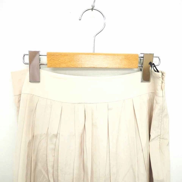  Ined INED юбка flair колени внизу длина chu-ru тонкий боковой Zip одноцветный простой 9 бежевый светло-коричневый /TT10 женский 
