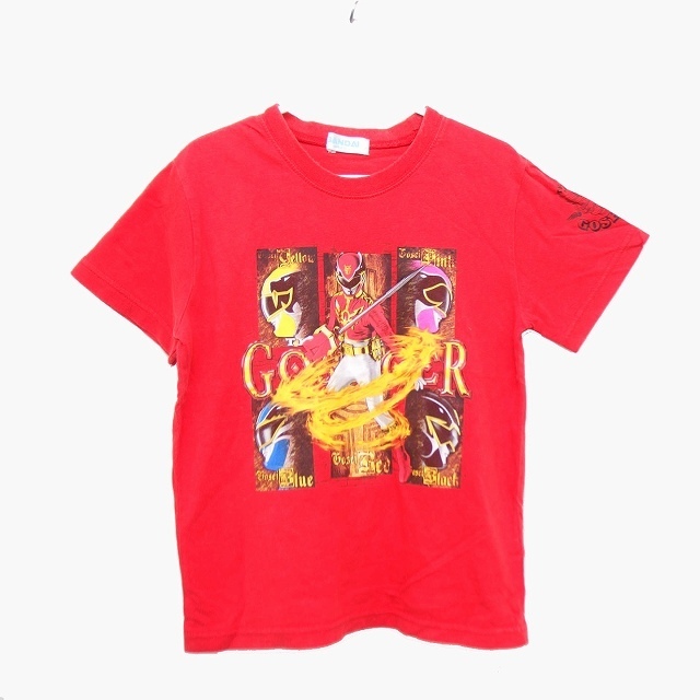 バンダイ BANDAI 子供服 Tシャツ カットソー 半袖 コットン 綿 プリント 戦隊モノ 120 レッド 赤 /HT16 キッズ_画像1