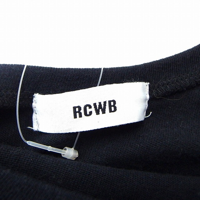 ロデオクラウンズワイドボウル RODEO CROWNS WIDE BOWL RCWB カットソー Tシャツ クロスバック 七分袖 無地 S 黒 /FT29 レディース_画像4