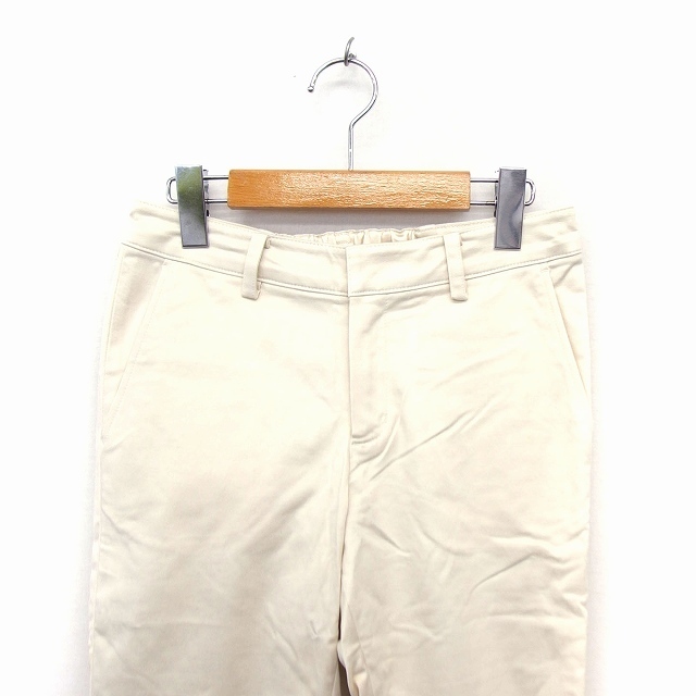 livudo lower RIVE DROITE chinos stretch long plain simple cotton .36 ivory white /FT29 lady's 