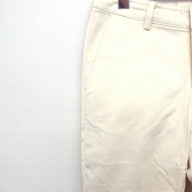 livudo lower RIVE DROITE chinos stretch long plain simple cotton .36 ivory white /FT29 lady's 