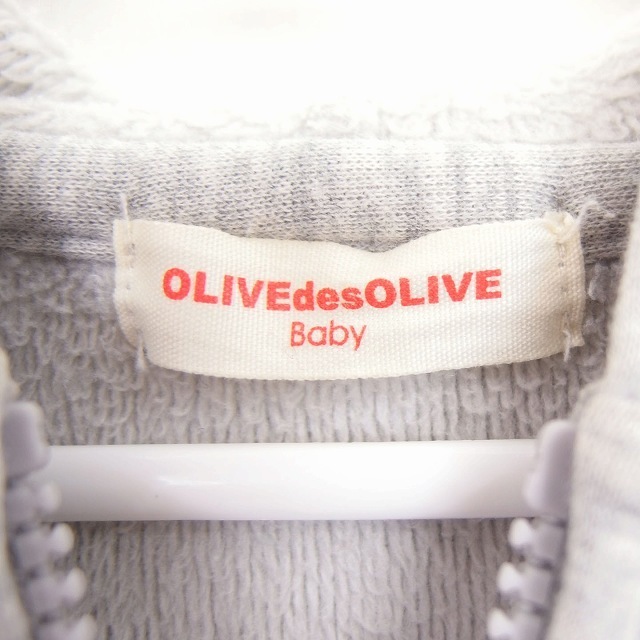 オリーブデオリーブ OLIVE des OLIVE 子供服 パーカー ジップアップ 裏起毛 綿混 プリント ミニーマウス イチゴ 100 灰 /HT9 キッズ_画像3