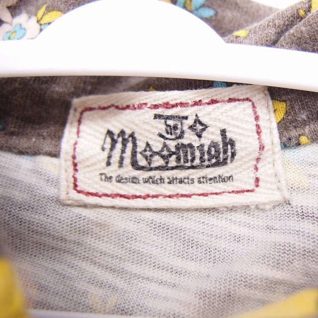 The moomiah 子供服 シャツ ブラウス アロハシャツ 半袖 コットン 綿 花柄 95 ブラウン 茶 /HT13 キッズ_画像3