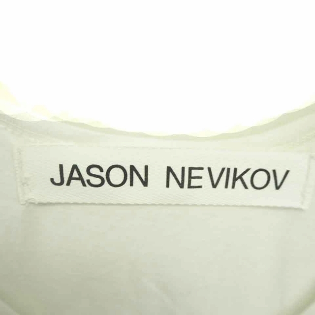 JASON NEVIKOV ワンピース ひざ丈 プルオーバー 英字 ノースリーブ S 白 黒 ホワイト ブラック /TT45 レディース_画像3