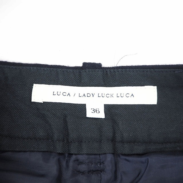 レディラックルカ LADY LUCK LUCA パンツ ショーパン ショート ボトムス 総柄 ミニ ウール 毛 36 ブラック ブルー 黒 青 ディース_画像3