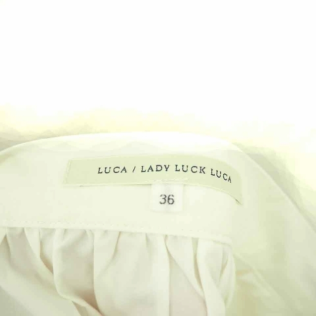 レディラックルカ LADY LUCK LUCA スカート フレア ミニ 薄手 無地 バックジップ 綿 コットン 36 アイボリー 白 /TT13 レディース_画像3