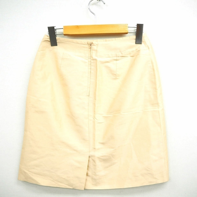 プリズマレイ PRISMALEI スカート 台形 無地 ひざ丈 シルク 絹 36 アイボリー /MT46 レディース_画像2