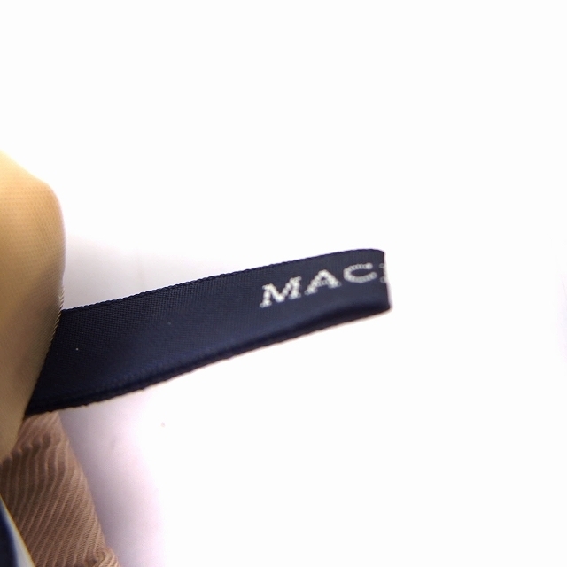 マカフィー MACPHEE トゥモローランド スカート タイト 刺繍 フリンジ ひざ丈 光沢 36 ベージュ /FT13 レディース_画像3