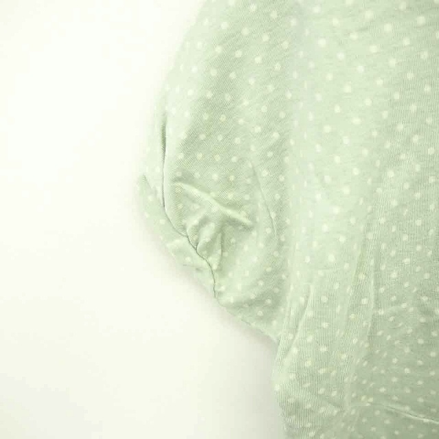 スピック&スパン Spick&Span カットソー Tシャツ 丸首 ドット 綿 コットン 半袖 緑 薄茶 グリーン ベージュ /TT11 レディース_画像6
